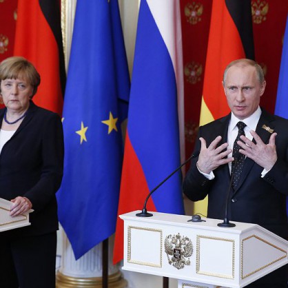 Владимир Путин и Ангела Меркел