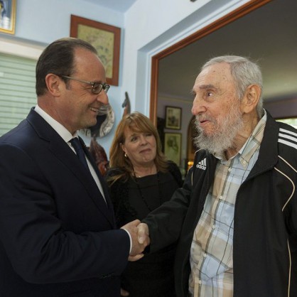 Фидел Кастро и Франсоа Оланд