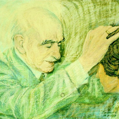 ”Баща ми”,  портрет на Петър Димков, автор: Лили Димкова