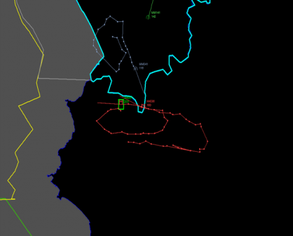 Карта, на която се вижда къде руският самолет е навлязъл в турска територия