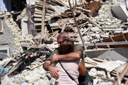Разрушенията в Арката дел Тронто след земетресението в Централна Италия