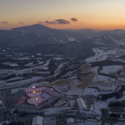 Изглед от Пьончан - столицата на Зимните олимпийски игри 2018 в Южна Корея