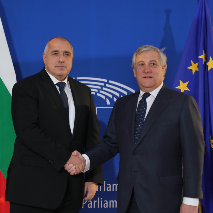Бойко Борисов и председателят на ЕП Антонио Таяни