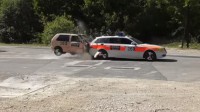Стар FIAT срещу полицейско BMW (видео)